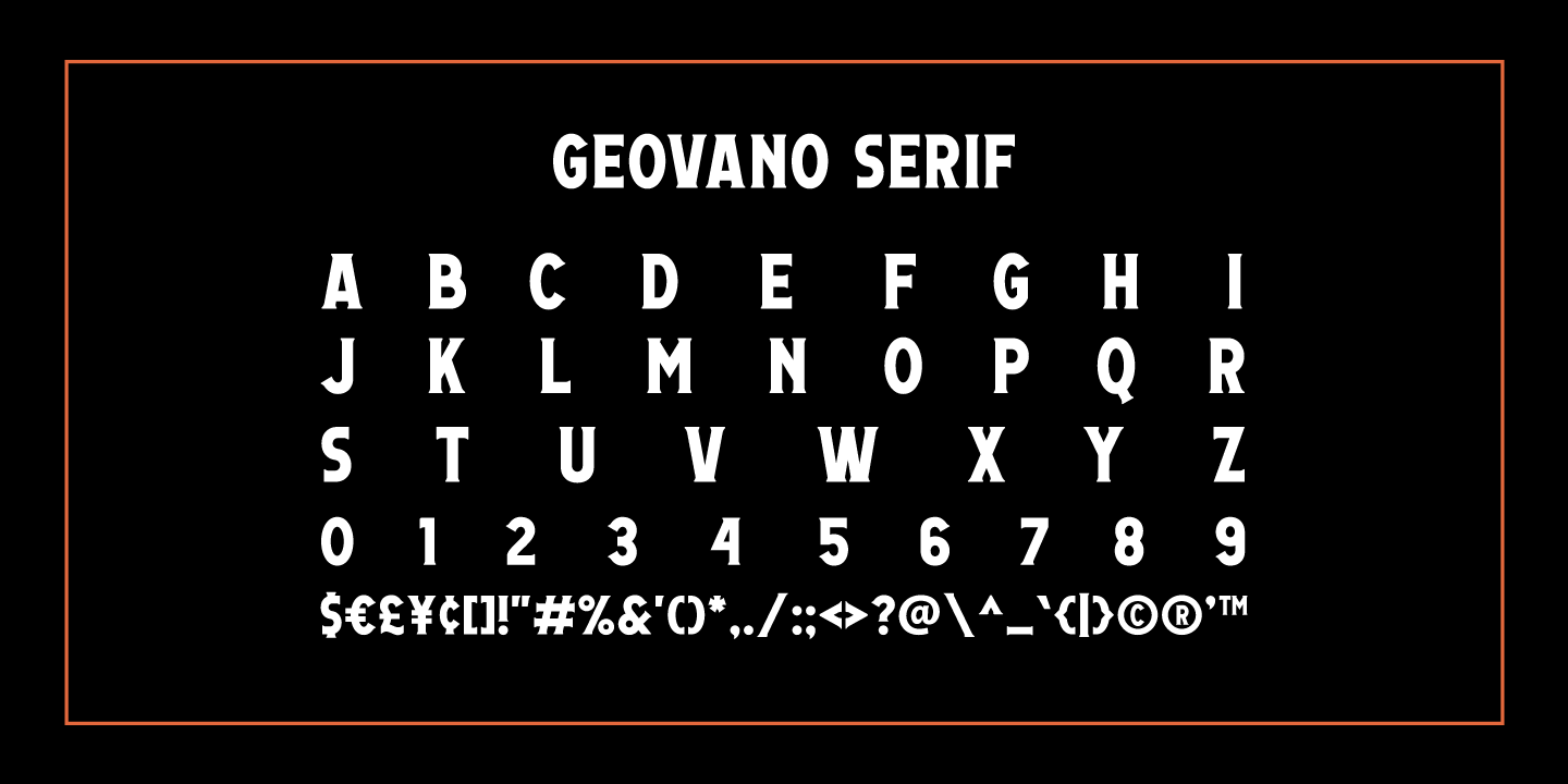 Beispiel einer Geovano Sans Regular-Schriftart